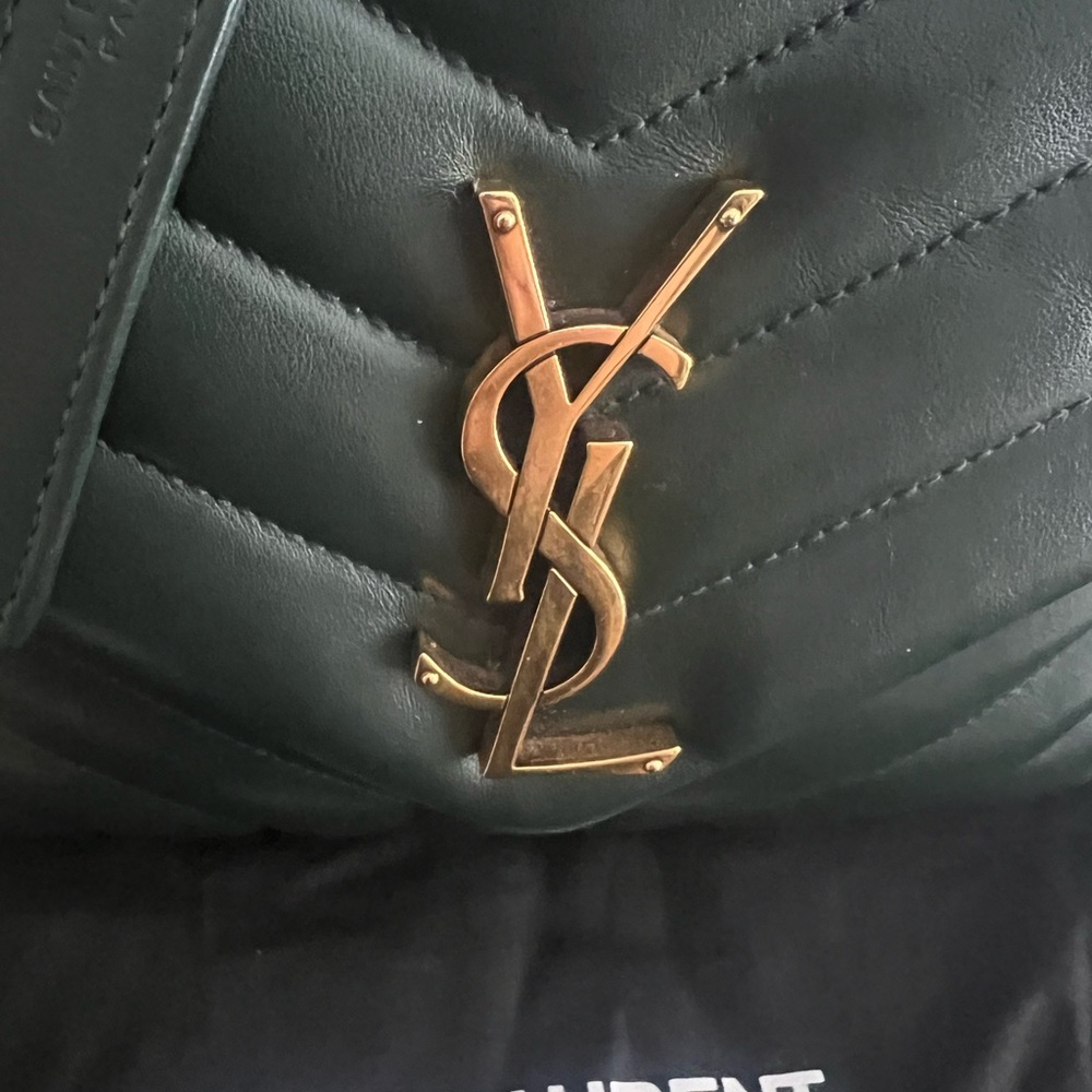 Saint Laurent Green and Gold Quilted Shoulder Bag - Picture 3 of 12